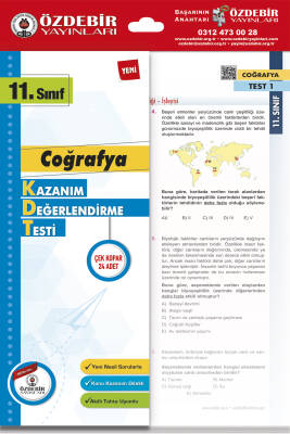  2024-2025 ÖZDEBİR YAYINLARI 11. SINIF KAZANIM DEĞ.TEST COĞRAFYA - 1