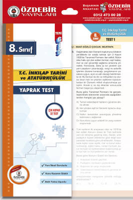 2024-2025 ÖZDEBİR YAYINLARI 8. SINIF YAPRAK TEST T.C. İNK TAR. VE ATATÜRKÇÜLÜK - 1
